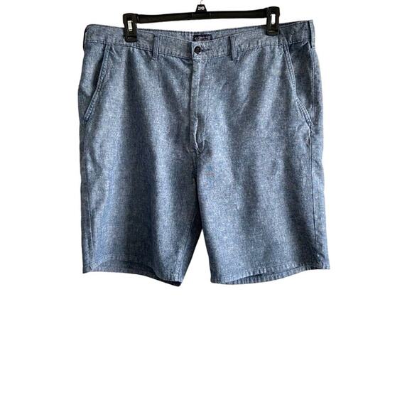 Levi's Strauss & Co Short Linen Chambray Blue‎ Flat Front Chino Men's 40 - Picture 2 of 8